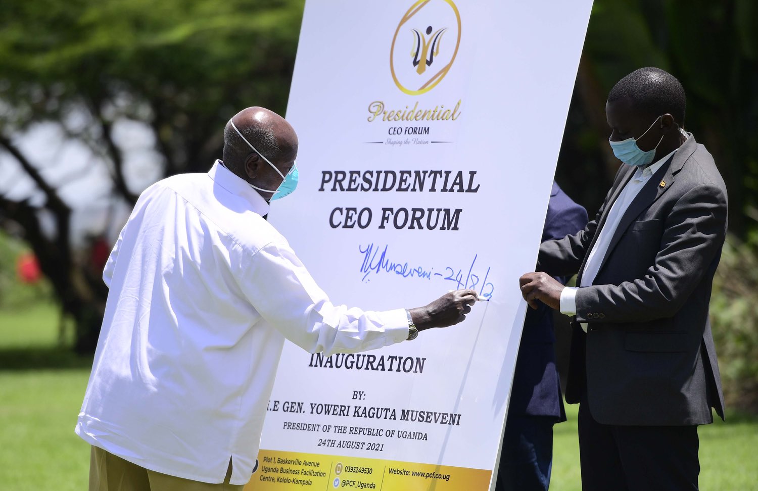 H.E President Yoweri Museveni inaugurating the Presidential CEO Forum (PCF) on 24th August 2021