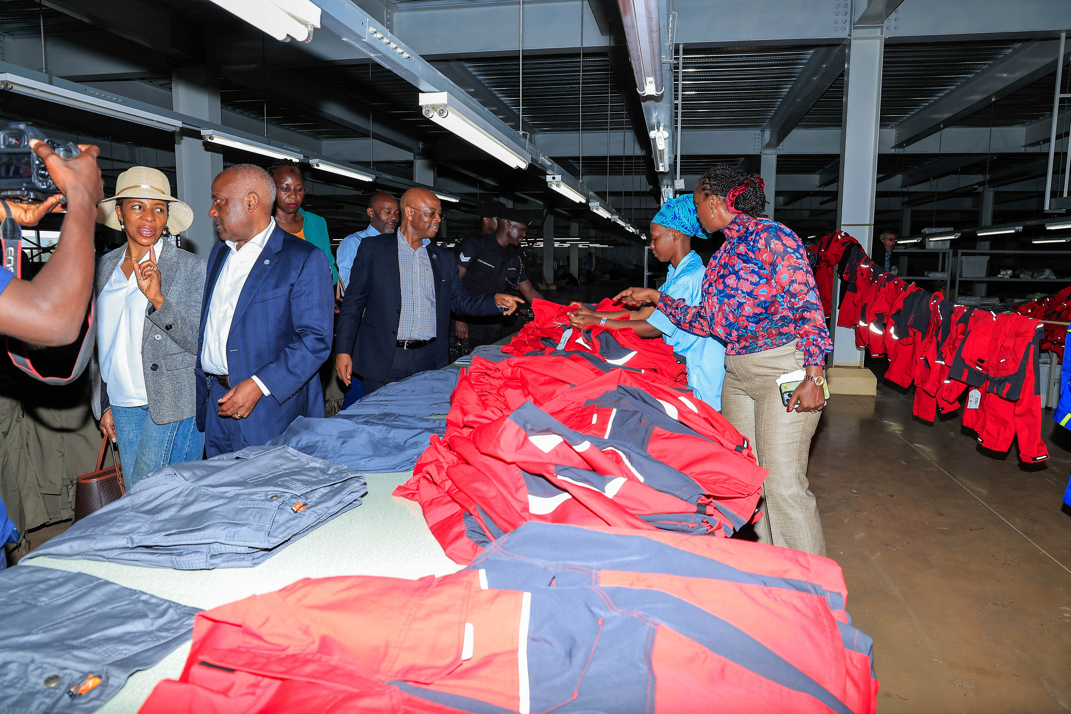 Various CEO inspecting the different work stations at the Kapeeka Industrial Park