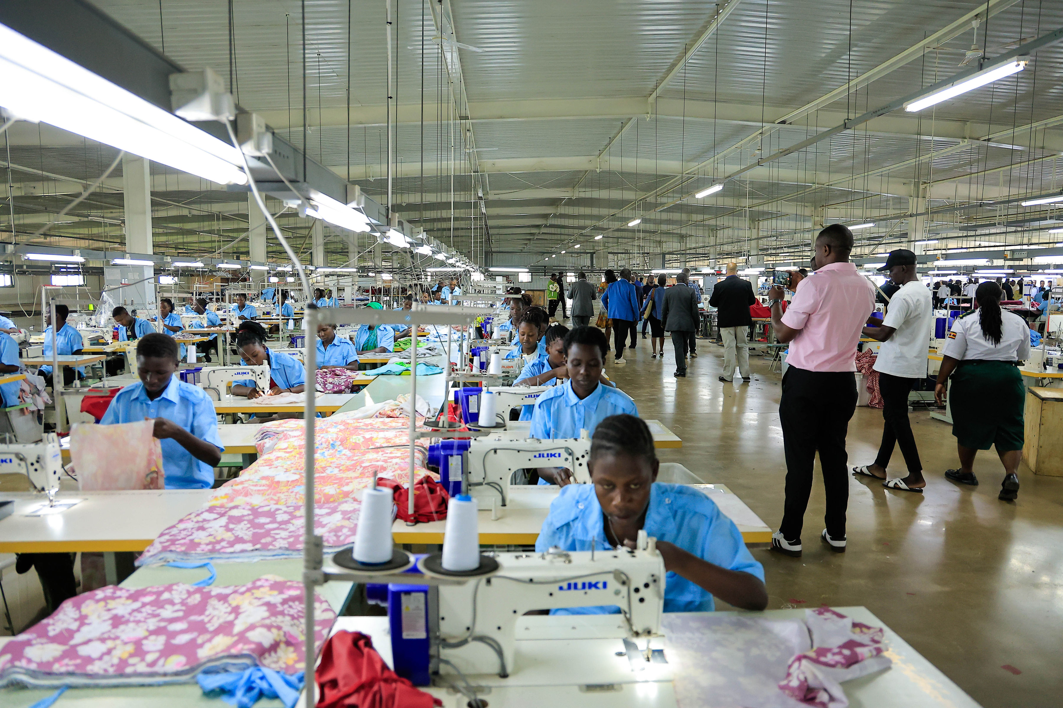 People at work in one of the factories at Kapeeka Industrial Park
