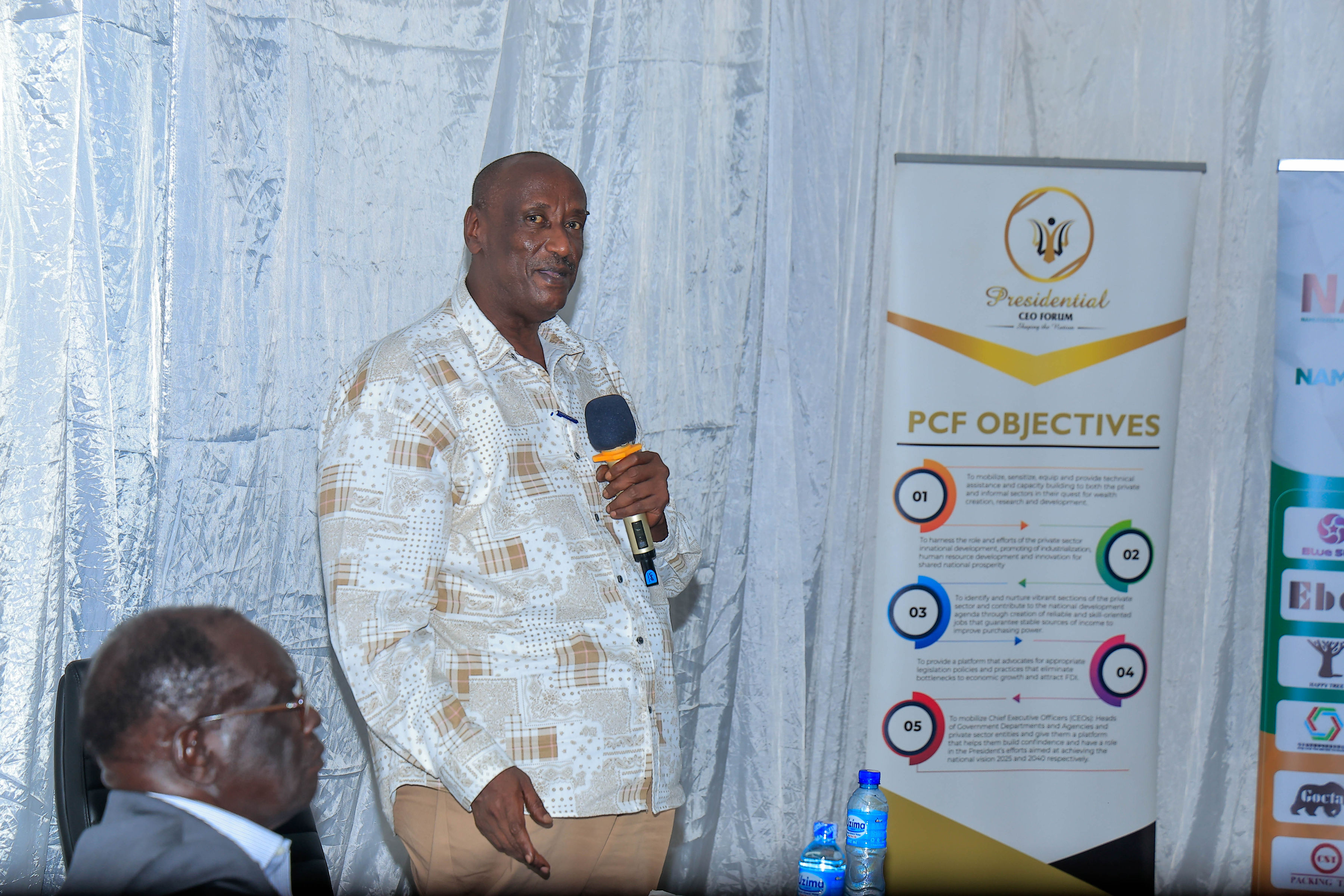 Gen. (Rtd.) Caleb Akandwanaho (Gen. Saleh) addressing the congregation at the Information Tour at Kapeeka Industrial Park