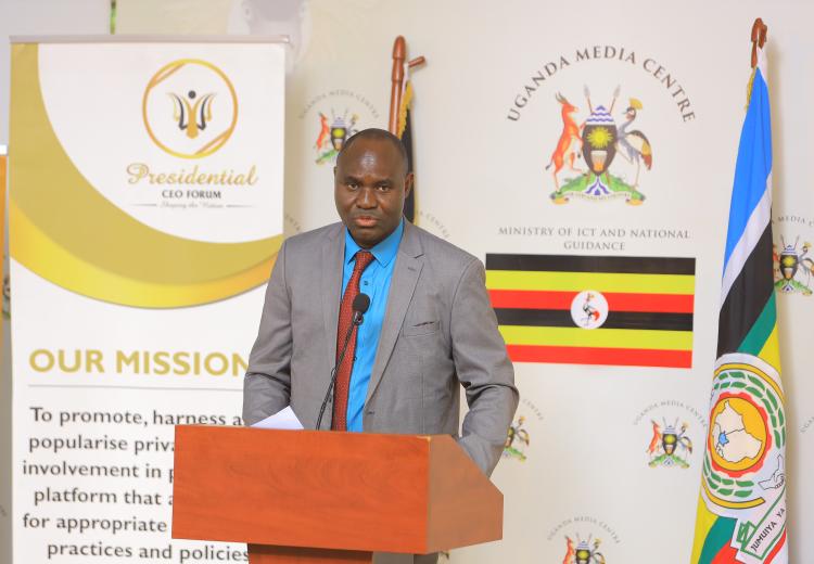 DR. BASIL AJER, DIRECTOR OF TOURISM AT THE MINISTRY OF TOURISM, DELIVERING THE PERMANENT SECRETARY’S SPEECH. 