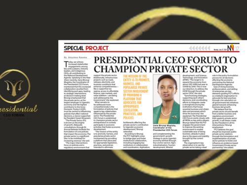 PRESIDENTIAL CEO FORUM TO CHAMPION PRIVATE SECTOR